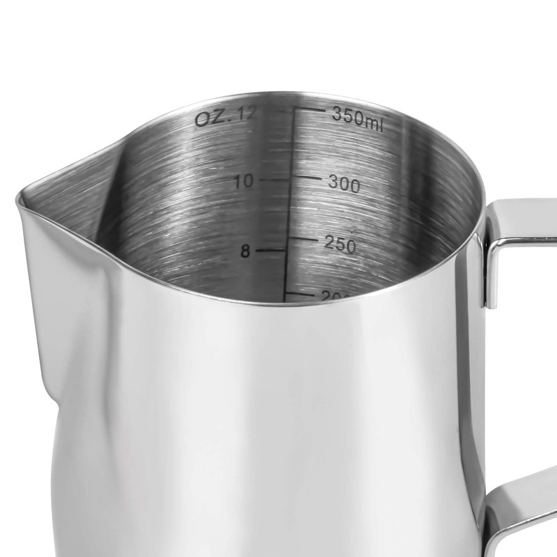 Milk Frothing Pitcher, 12 Oz Milk Frother Steamer Cup Stainless