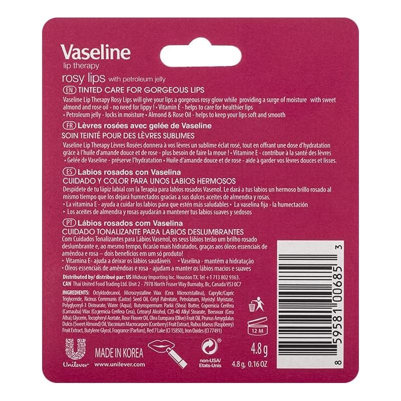 Vaseline Lip Therapy Stick Rosy Lips 4.8 g Lip Therapy