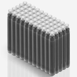 cobee 50 Pieces Fountain Pen Balck Ink Cartridge, Fountain Pen Ink Refills for Calligraphy Pen 2.6 mm Bore Diameter(2.6mm)