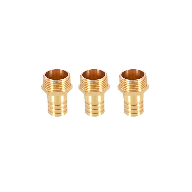 3PCS Brass Barbed Hose Fitting Coupler Connector 25mm to 1”