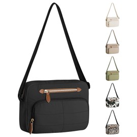 Vankor Crossbody Bags For Women Men Travel, Trendy Quilted Crossbody Bag Water-Resistant Crossbody Purses with Adjustable Strap Side Carry Bag, Black