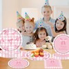 72pcs Pink Bow Party Decorations Tableware Disposable Bow Birthday Plates