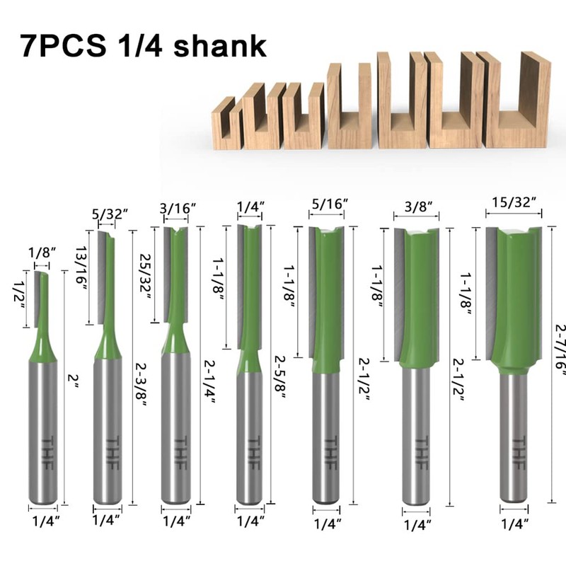 TXHF 6mm Shank Single & Double Flute Straight Router Bit