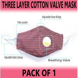 TK FASHION MASK 20~100 PCS  PM2.5 ACTIVATED COTTON CARBON FILTER FACE MASK BREATHING ADULT - Red and Blue Checked Mask