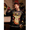 Arvilhill Mens Ugly Reindeer Bell Christmas Sweatshirt Tacky Funny Sweater