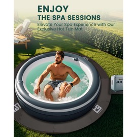 FoundGo 78inch Hot Tub Mat for Inflatable Tub 0.35" Super Thick Outside Hot Tub Base Pad Foam Pad Foundation，Anti-Slip Hot Tub Mats for Outdoor Indoor Spa Pool