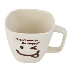 Southern Homewares"Don't Worry, Be Happy" Ceramic Tea Coffee Cup Face 06, White