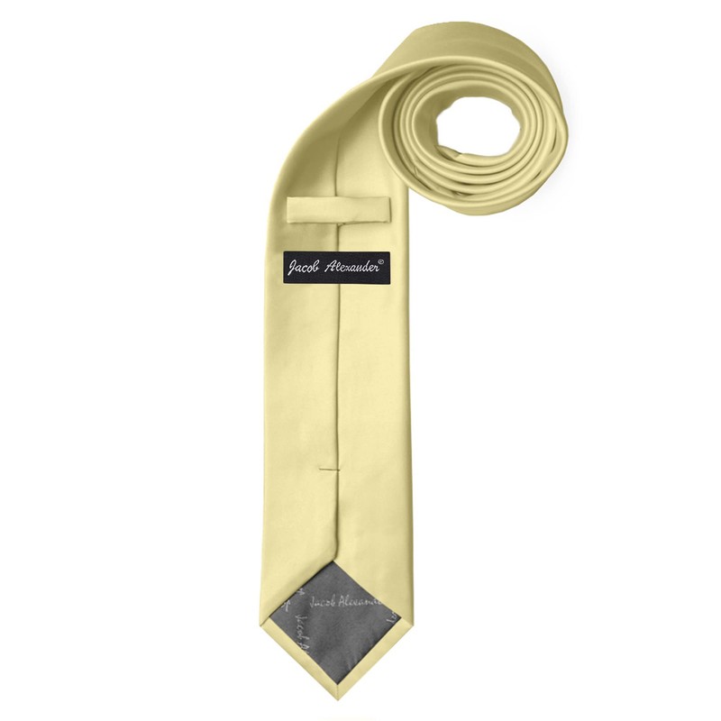 Jacob Alexander Solid Color Men's Regular Tie - Yellow