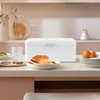 ENLOY Extra Large White Bread Box for Countertop, Stainless Steel