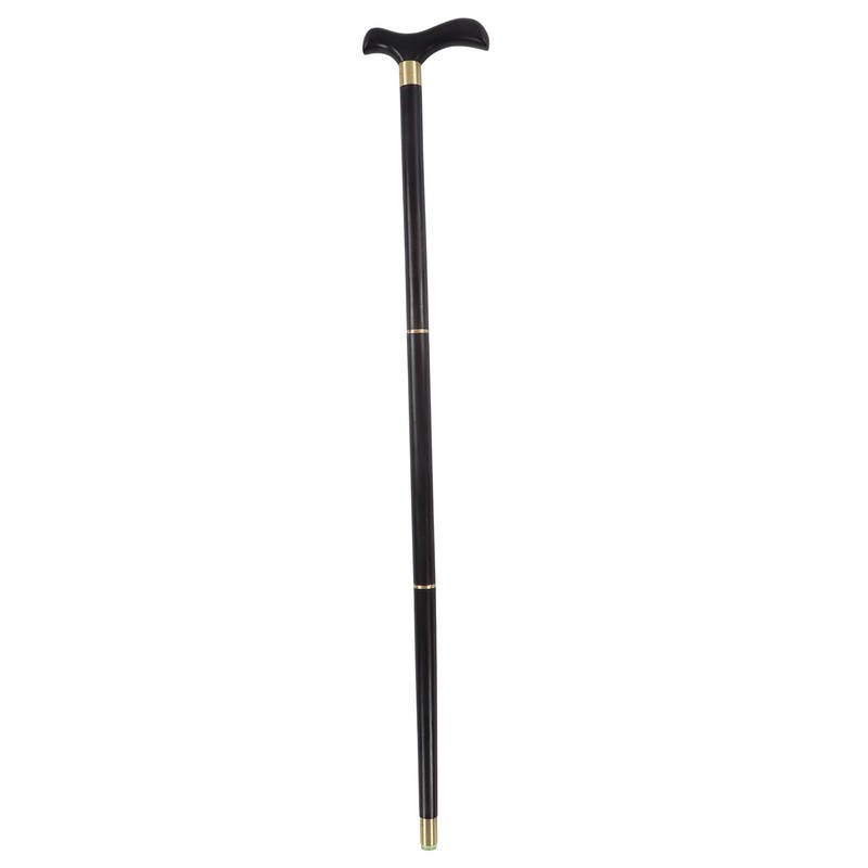 African Blackwood Detachable Walking Stick Elderly Ergonomic 3 Section Walking