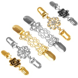 Vintage Dress Clip Cincher & Shirt Clip Set - 6Pcs Retro Cinch Clips for Sweater, Clothes,Shawl, Cardigan & More(3 Sizes, Gold & Silver Tone)