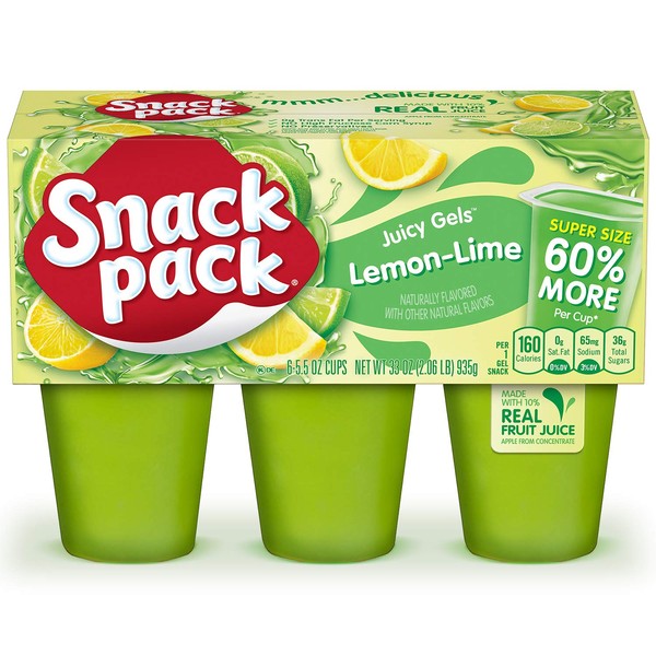 Super Snack Pack Lemon-Lime Juicy Gels, 6 Count (Pack Of 8)
