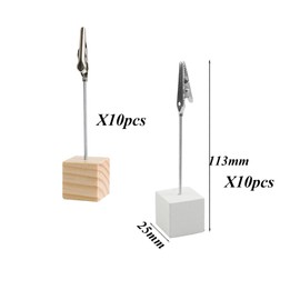 Niaciswe Photo Holder Clip Pack of 20 Wooden Photo Holder with Clips Memo Clip Photo Holder Wooden Photo Stand Holder Stand Note Holder Photo Holder with Clips for Wedding