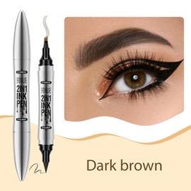 SZS 2-in-1 Microblading Eyebrow Pencil with 4 Fork Tips, Magic 3D Eyebrow Pencil with Eyeliner Make-Up Eyebrow Pencil Durable Waterproof Wipes for Beginners and Professionals