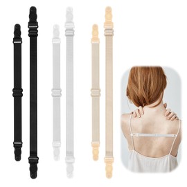 Prasacco 6 Pcs Bra Strap Holders for Slipping, Women's Bra Strap Clips Racerback Converters Elastic Bra Strap Holder Bra Clips to Make Racerback Conceal Straps Bra Accessories, 3 Colors