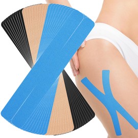 Waterproof Breathable Athletic Elastic Sports & Weightlifting Tape, Injury Recovery-Muscle Strain Relief & Joint Support(3 Colors Mixed) (X-Shaped)