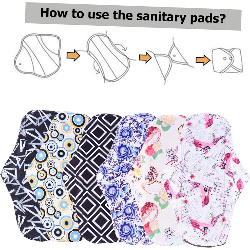 7 piezas Almohadillas Menstruales Reutilizables de Fibra de Bambú con