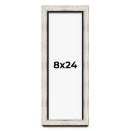 8x24 Shadow Box Brushed Rustic Silver Display Frame | 1.5 Inch Deep | 1.25 Moulding Width | Includes Shatter Resistant Acrylic Plexiglass, Foamboard Backing, and Hanging Hardware
