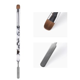 KAZIPOP French Dual-End Nail Brush Kolinsky Sable Professional Gel Acrylic Nail Art Tool for Nail Extensions Dotting Tool 3D Nail Art Manicure Pedicure and Salon at Home (10#)