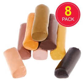 Baker Ross FX825 Skin Tone Soft Modelling Clay - Tub of 8, Air Drying Clay for Kids