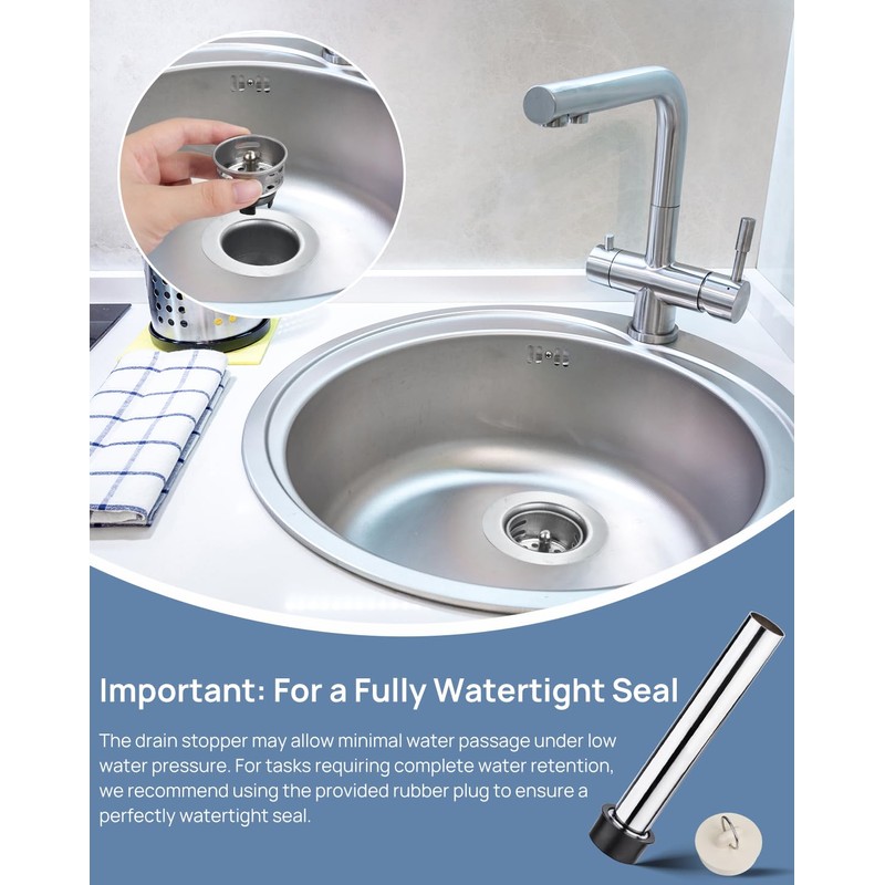 Sepaitek 2" Stainless Steel RV Sink Drain Strainer Basket, Prep