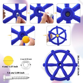 Restroma Kids Playground Steering Wheel Swingset Steering Wheel Plastic Pirate Ship Wheel Playset Accessories for Boys Girls Treehouse Backyard Playhouse (1, Green)