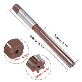uxcell Hand Reamer 12mm Alloy Tool Steel H8 6 Straight Flutes Hand Milling Cutter Tool Metric Reaming Drill Bit for Metal