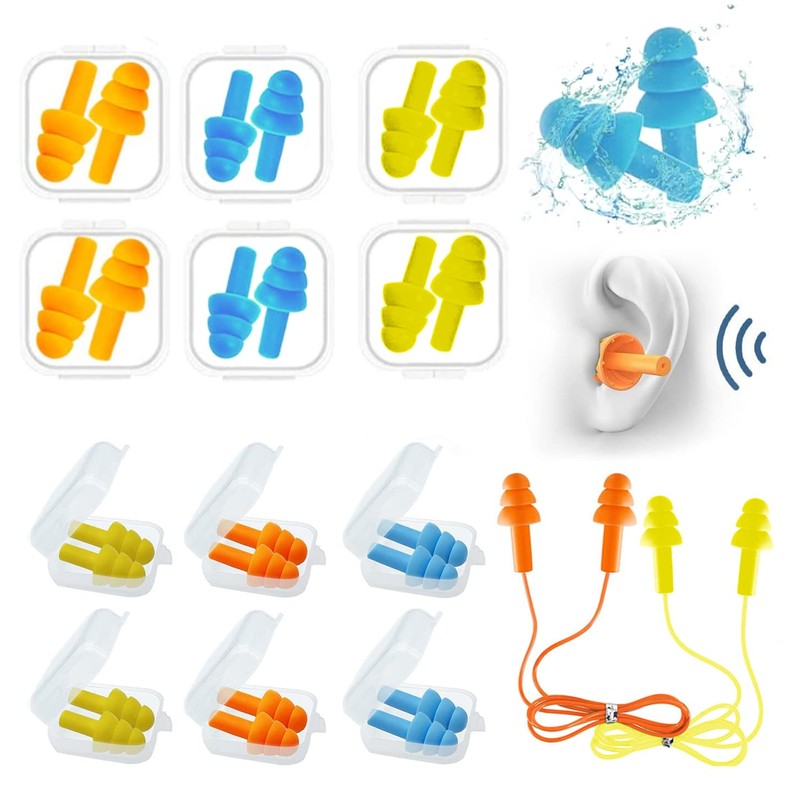 12 Pares De Tapones De Silicona Con Cuerda, Reutilizables Para