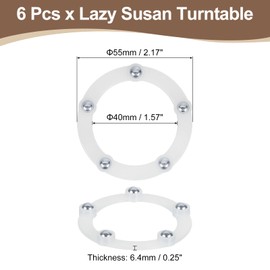 uxcell 12Pcs 2 Inch Rotating Swivel Stand with Steel Ball Bearings, Lazy Susan Base Turntable Bearing Plate Round Table Swivel Base for Home Kitchen, White, 5 Balls