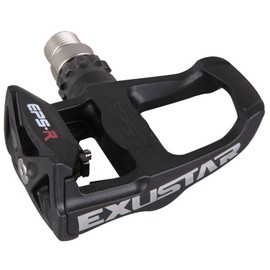 Exustar Keo Pedals and Cleats - (Black/ Red)
