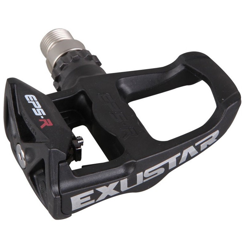 Exustar Keo Pedals and Cleats - (Black/ Red)