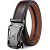 BOSTANTEN Men's Leather Ratchet Dress Belt with Automatic Sliding Buckle