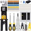 LEATBUY Cat5 Cat5e Cat6 Crimp Tool Kit RJ45 Crimping Tool,