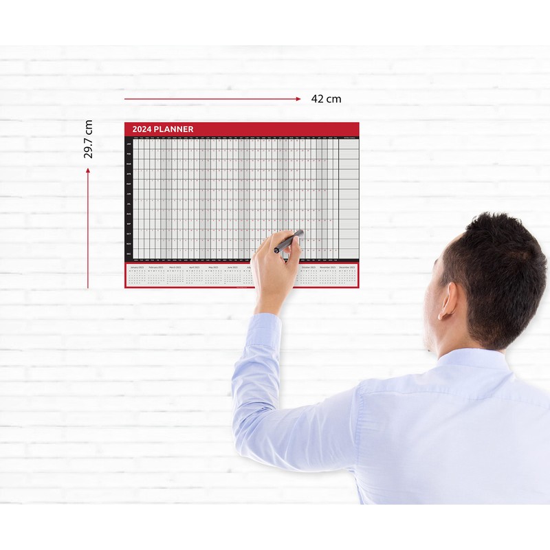 Wall Planner 2024 A3 Year Calendar Size (42 X 29.7cm)