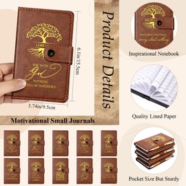 Spakon 20 Pcs Christian Gift Bulk Leather Prayer Journal Religious Notebook with Bible Verse Pens Teacher Appreciation Gift for Women Men Church Sunday School Pastor (English Tree of Life)