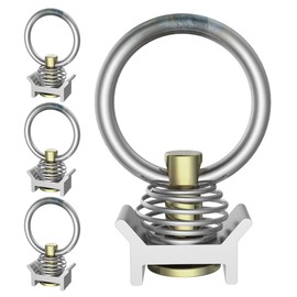 MTMARS3 4 Pack Heavy Duty L Track Single Stud Fittings with O-Ring & Spring – Aluminum Alloy Tie Down Anchors, 4000 lbs Capacity, Compatible with L Track System for Cargo, Trailer, RV, Van