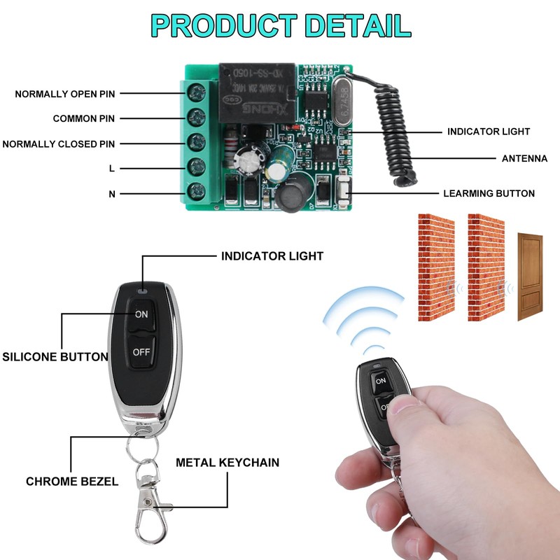 433MHZ FR Wireless Remote Control Switch Wireless 1 Channels: AC