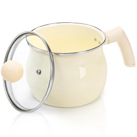 Nagpew Non-Stick Sauce Pan 2 Quart Milk Pot with Lid Long Handle Multipurpose Cookin