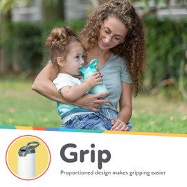 Nuby Thirsty Kids No Spill Flip-It Reflex Stainless Steel Travel Cup or Water Bottle - 10 Oz - 18+ Months - Blue