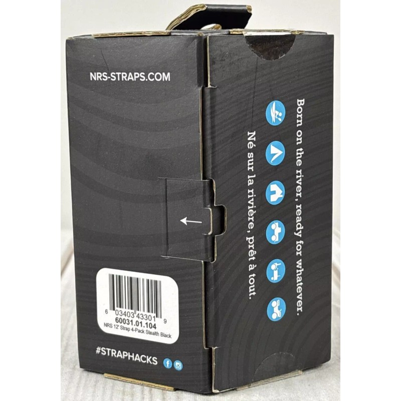 NRS 4-pack 12ft (12') 1" Heavy Duty Tie-Down Straps 500lbs