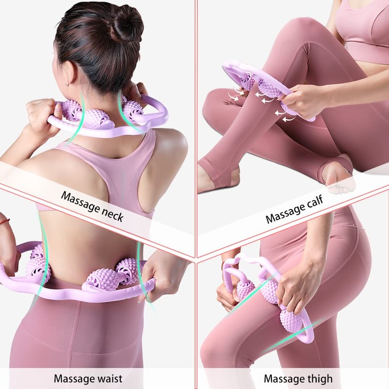 4-Ball Fascia Massage Roller, Manual Neck Massager Deep Tissue Massager