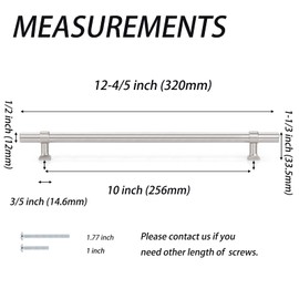 knobelite 10 Pack Cabinet Pulls 10 inch Stainless Steel Kitchen Cabinet Handles Brushed Nickel T Bar Drawer Knobs for Bathroom