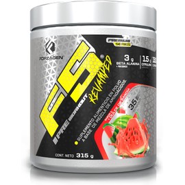 Forzagen | F5 Pre-Workout Revamped | 3 g Beta Alanina | 1.5 g Citrulina | 150 mg Cafeina | 35 Servicios | Sabor Dulce de Sandia | Pre Entrenamiento | Energía - Fuerza - Potencia + Rendiemiento para Entrenamientos Intensos | 315g | *Leer Advertencias*