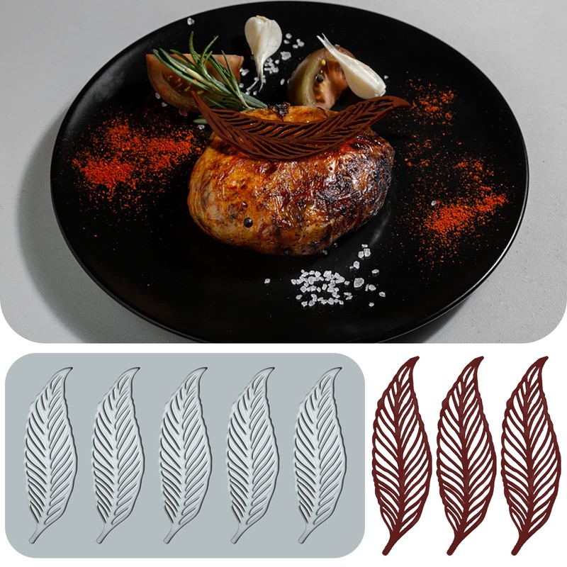 Hollow Candy Mold, Chocolate Candy 3D Hollow Silicone Mold (Feather