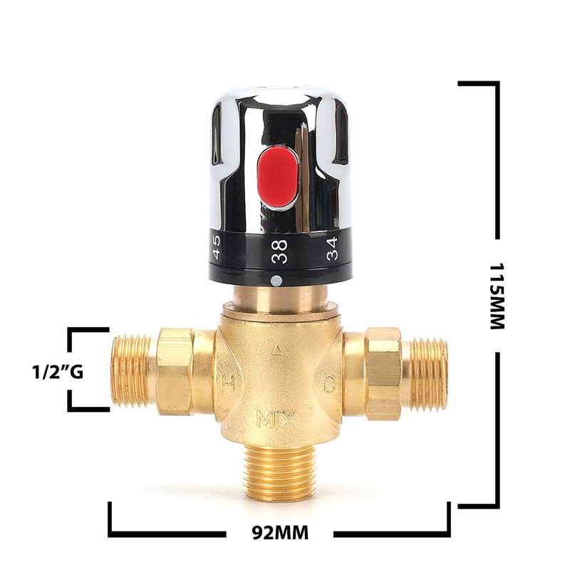 Tremax Thermostatic Mixing Valve,Shower Mixer Valve with 1/2'' G Connector,