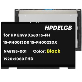 HPDELGB Replacement for HP Envy X360 2-in-1 15-FH 15Z-FH 15-fh0xxx 15-FH0000 15-FH0013DX 15-FH0023DX 15-FH0097NR N48155-001 1920x1080 IPS FHD LCD Touch Screen Display Digitizer Assembly