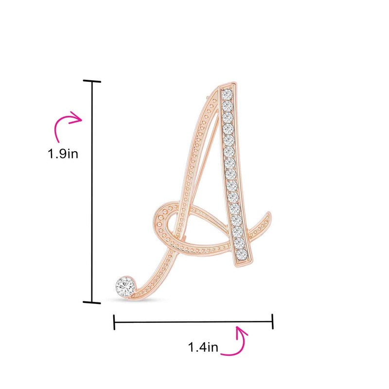 Bling Jewelry Large Statement ABC Pave Crystal Cursive Script Monogram