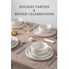 FOBENTA 24 Piece White Ceramic Dinnerware Set,Elegant Dish Set for