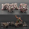 FOXBITE 7 Pcs Metal Dice Set Bronze Blood D&D Dice