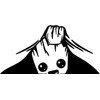 Baby Groot Peeking Car Decal, Black Vinyl Sticker, 6.3 x